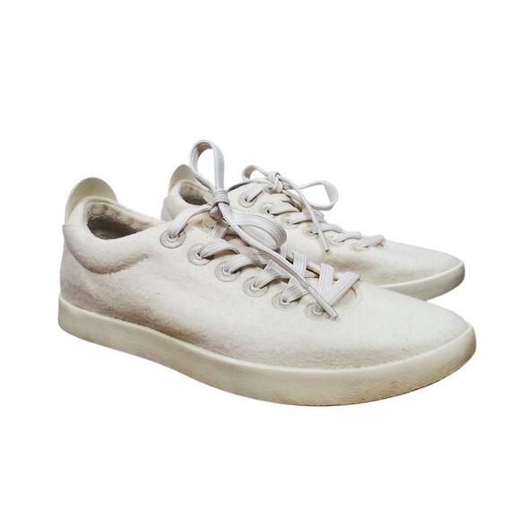Allbirds Womens Merino Wool Pipers Sneaker Size 8 Natural White Casual Lace Up - Picture 1 of 12